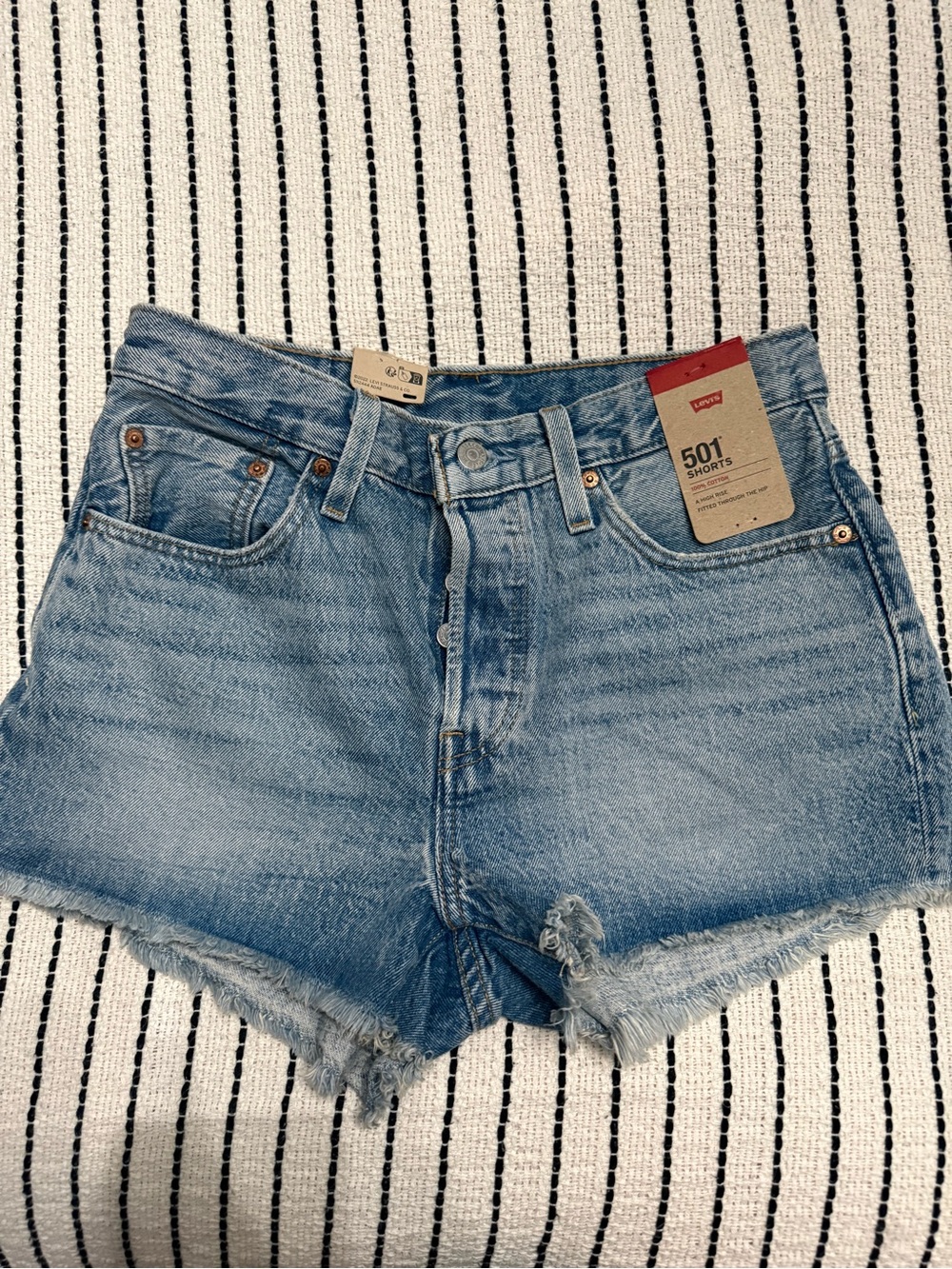 Levi's Women's Light Blue Denim Cutoff 501 Shorts